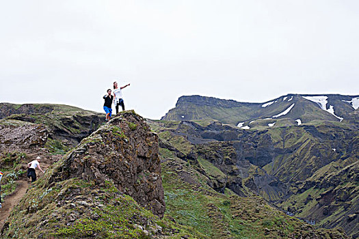年轻人,看,方向,冰岛