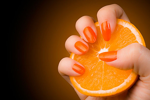 橙色,指甲