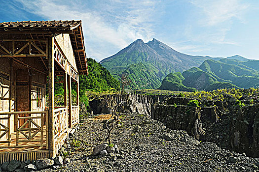 小屋,攀升,爪哇,印度尼西亚