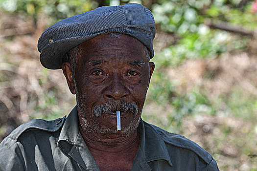 男人,香烟,帽,头像,团聚,非洲