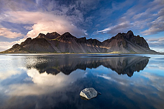 反射,生动,山,冰岛