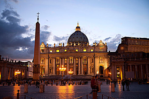 光亮,大教堂,蓝色,钟点,罗马,意大利,欧洲