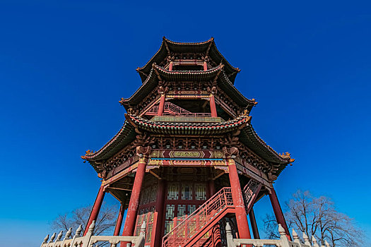 河南省郑州市黄河风景名胜区浮天阁园林古建筑
