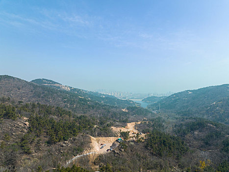 山东省青岛大珠山景区航拍图片