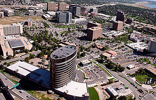 俯视,丹佛,科技,中心,办公室,地区