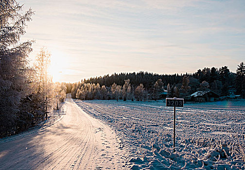 积雪,道路