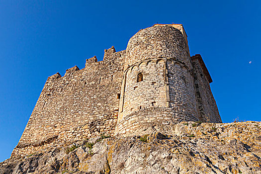 中世纪,石头,城堡,岩石上,古老,城镇,西班牙