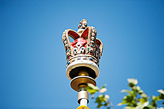 英格兰,伦敦,商场,皇家,皇冠,灯柱,中心,局部,婚礼,装饰
