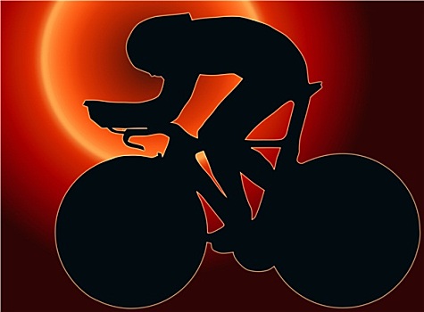 日落,背影,运动,剪影,自行车,竞速
