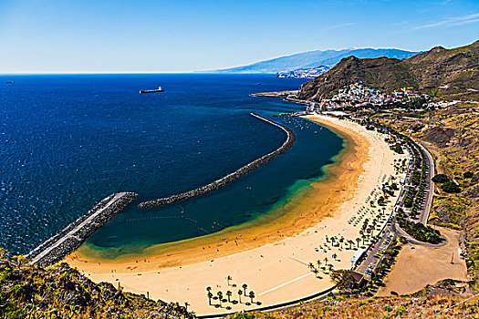 航拍,海滩,特内里费岛,西班牙