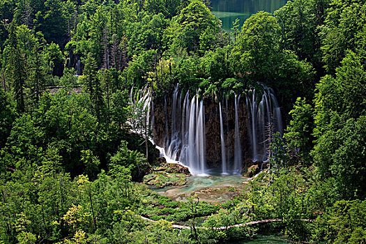 瀑布,十六湖国家公园,世界遗产,克罗地亚,欧洲
