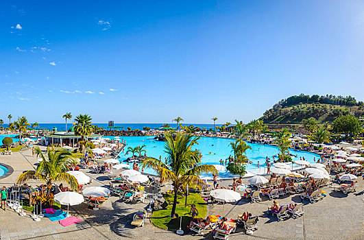 游泳池,公园,圣克鲁斯-德特内里费,特内里费岛,加纳利群岛,西班牙,欧洲