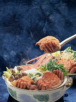 日式火锅,蟹肉