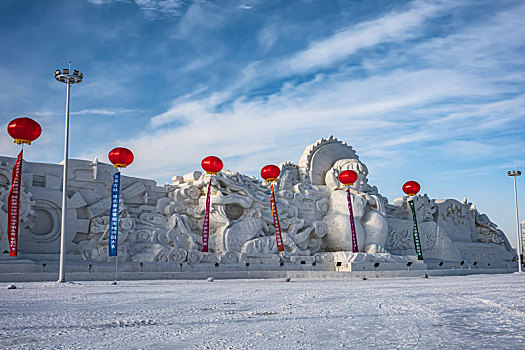 中国长春冰雪新天地冰雕和建筑景观