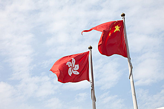 旗帜,中国,香港,蓝天