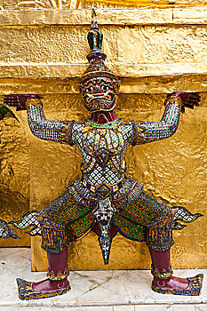 女像柱,金色,契迪,玉佛寺,庙宇,皇宫,曼谷,泰国,亚洲