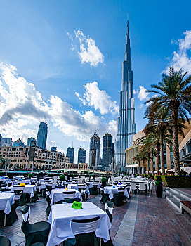 阿联酋迪拜哈利法塔商务区2020年元旦晚会餐饮区