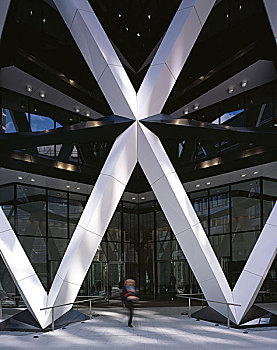 瑞士再保险塔,伦敦,2004年,外景,入口,建筑,胜利,斯特灵,奖