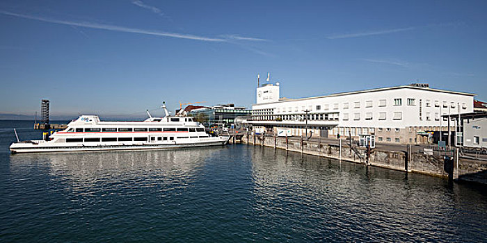客船,港口,正面,博物馆,康士坦茨湖,佛瑞德利希港,巴登符腾堡,德国,欧洲
