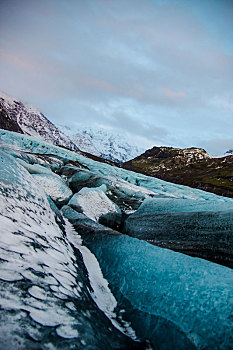冰川高山冰岛蓝天雪地高原
