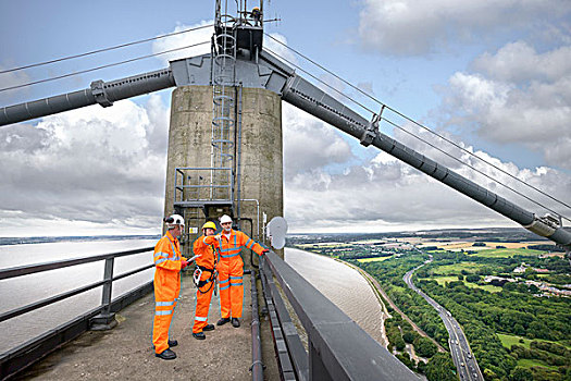 桥,工人,吊桥,英国,时间