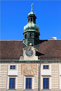 塔,皇宫,日晷,霍夫堡,维也纳,奥地利