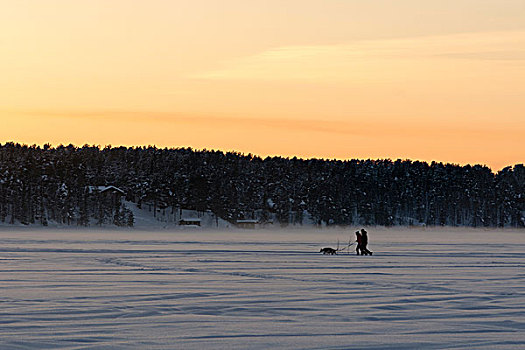 河,冰冻,冬天,瑞典