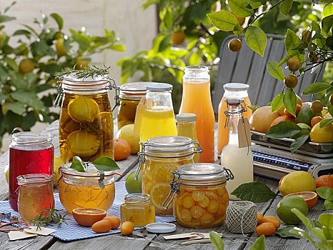 柑橘,商品,胶冻,瓶装,水果,果汁