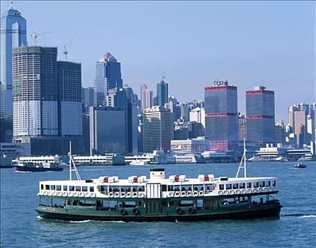 渡轮,维多利亚港,香港,中国