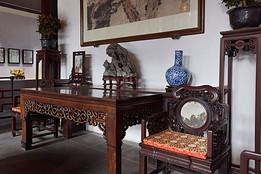 苏州狮子林展馆的古典家具