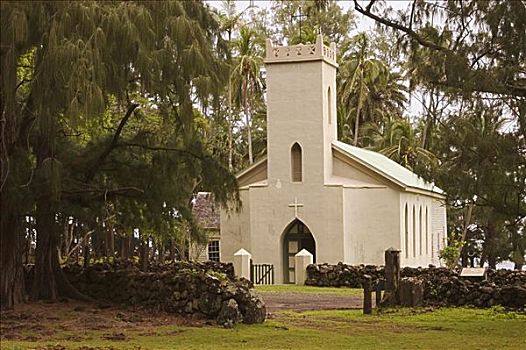 夏威夷,莫洛凯岛,半岛,户外,教堂