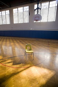 空椅,高中,篮球场,蒙大拿,美国