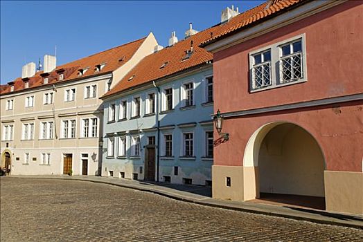 小路,城堡区,世界遗产,布拉格,捷克共和国,欧洲