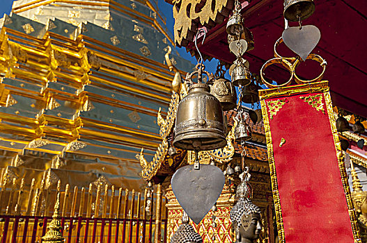 愿望,钟,寺院,素贴,庙宇,清迈,泰国