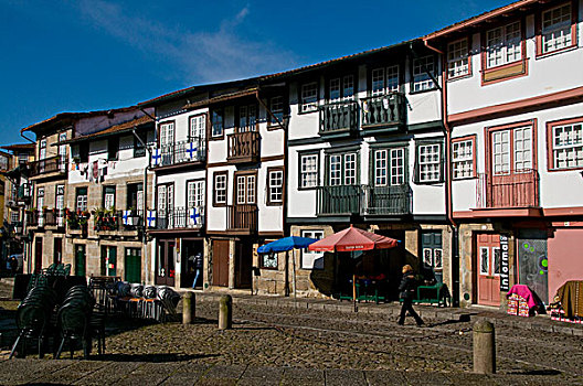 排,房子,小,商店,古城区,葡萄牙,欧洲