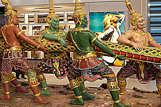 泰国,曼谷,机场,展示,罗摩衍那