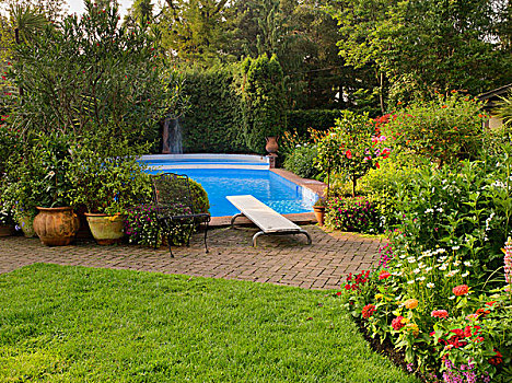 游泳池,私人花园,家,多伦多,安大略省,加拿大