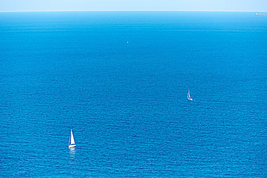 地中海,阿利坎特,航拍,帆船