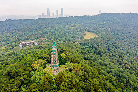 航拍广西南宁青秀山风景区龙象塔