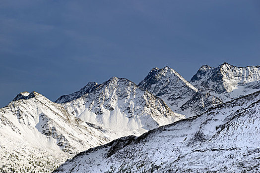 风景,格洛克纳高高山道,雪,山峰,上陶恩山国家公园,卡林西亚,奥地利,欧洲