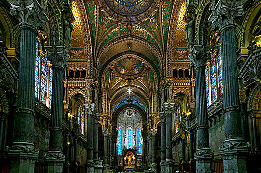 圣母大教堂,里昂,隆河阿尔卑斯山省,法国,欧洲