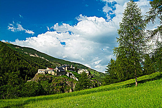 城堡,风景,上阿尔卑斯省,法国