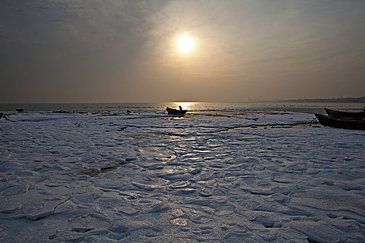 北戴河,海滨,海边,冬季,落日,寒冷,冷清,空旷