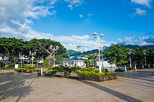 城镇广场,帕皮提,塔希提岛,法属玻利尼西亚