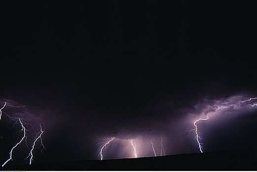 闪电,风暴,艾伯塔省,加拿大