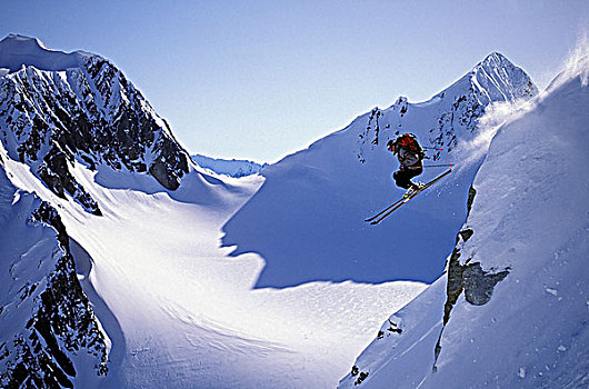 滑雪者,偏僻,海岸,山峦,不列颠哥伦比亚省,加拿大