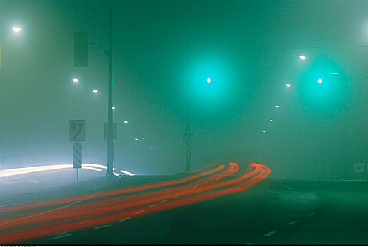 雾状,道路,光影,彼得伯勒,安大略省,加拿大