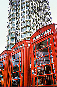 电话亭,公寓楼,伦敦,英格兰