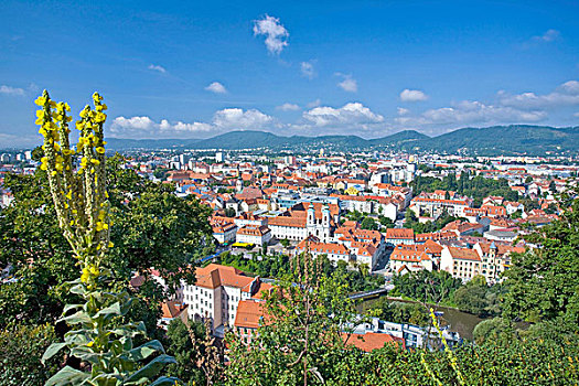 风景,格拉茨,钟楼,城堡山,施蒂里亚,奥地利,欧洲