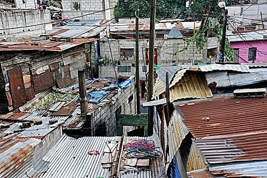 波纹板,屋顶,贫民窟,控制,竞争,青春,危地马拉城,危地马拉,中美洲